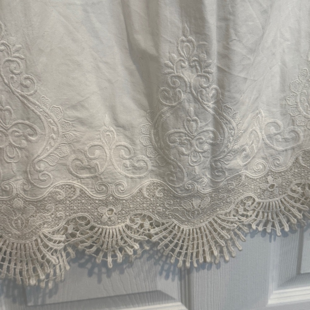 PilyQ Barcelona Serena Lily White Lace Off The Shoulder Swimsuit Cover Up Medium - Picture 6 of 10